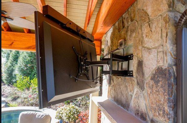 Outdoor TV in masonry