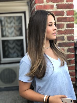 Balayage on brunette hair