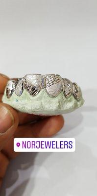 14k white gold grillz