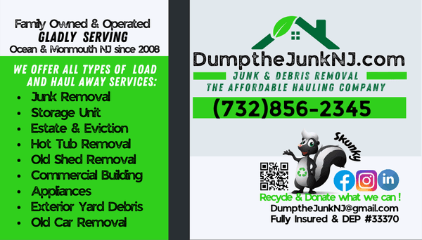 Pristine Property Services LLC offers Junk Removal !! Call 732-856-2345 Website www.DumptheJunkNJ.com