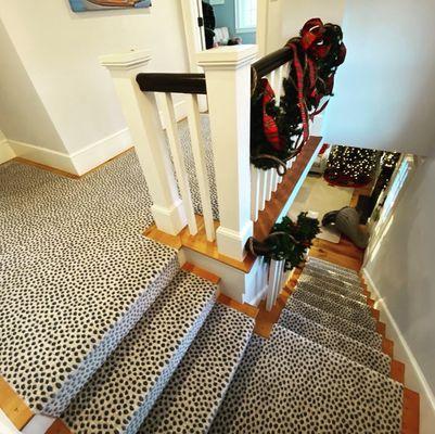 A custom cut to fit stair and hall runner