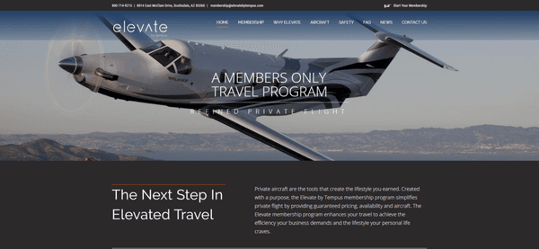 Responsive Web Design for Tempus Jets AZ