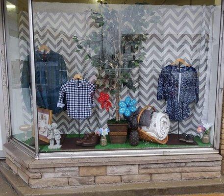 April 2020 updated window display. Everything in windows are for sale.