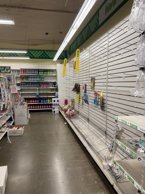 Empty shelves everywhere