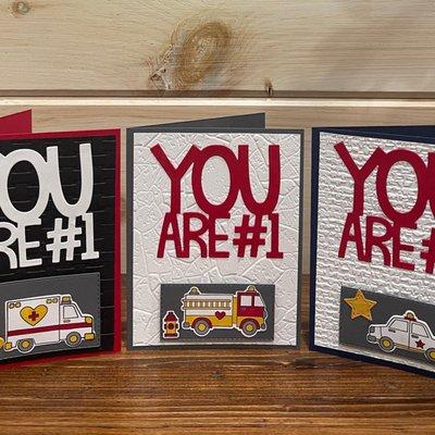 Who's #1???  First Responders are!
 Created by Razzle Dazzle Cards by Adrienne for Bear Creek Supply