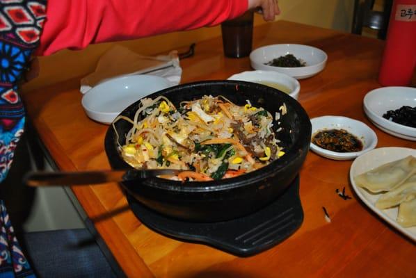 Dolsot Bibimbap (Hot stone bowl vegetable rice)