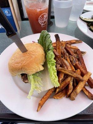 Grilled chicken sandwich with fresh cut fries