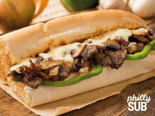 Beef, bell peppers, onions, mayo, sauce* & melted provolone