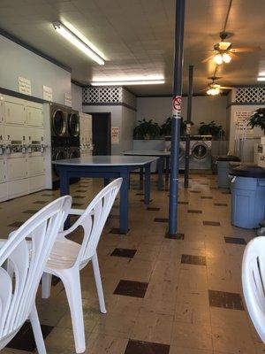 Nice and clean. Plenty of places to sit while you wait on your wash.