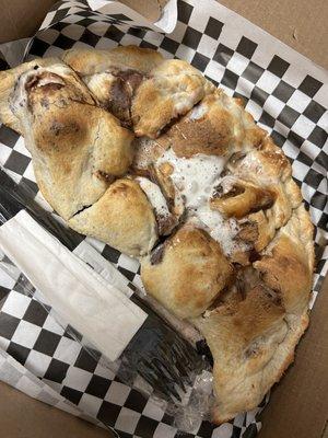 Dessert Nutella and Marshmallow Calzone