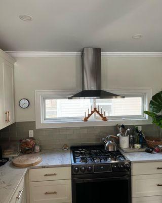 Finished installation of stove hood