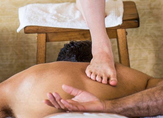 Barefoot Massage for shoulder stiffness