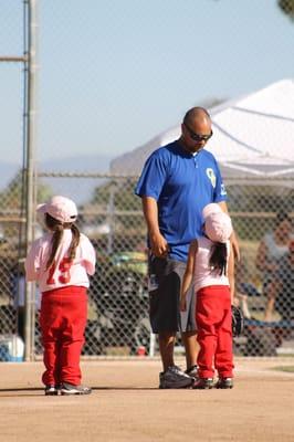 Always coaching and making sure they're having fun.