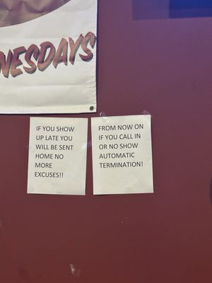 Signage from management