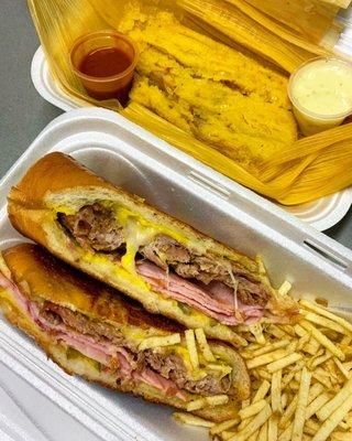 Cuban Sandwich and Tamale