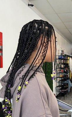 Side of head box braids