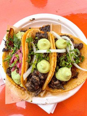 Pastor and octopus tacos