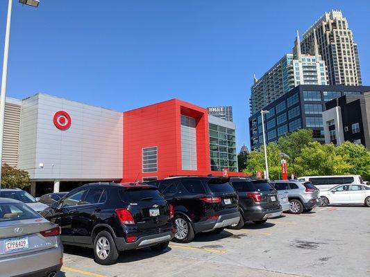 After 16 years of regularly shopping at this Target, I finally got a storefront shot from this angle (there's a story behind it).