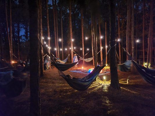 Meditation & sound bath in pine forest hammocks