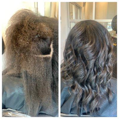 Before/After Silkpress on natural hair