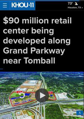 Tomball, TX is growing! Article by KHOU posted 11.4.23