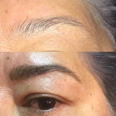 Brow wax and tint