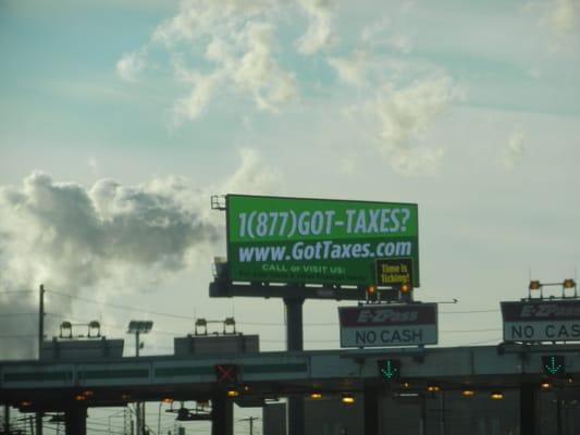 You may have seen our billboard by one of the bridge crossings (Goethals Bridge).