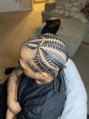 6 (six) stitch braids with design