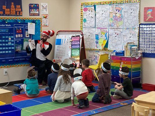 Cat in the Hat came to visit during Dr Seuss Week!