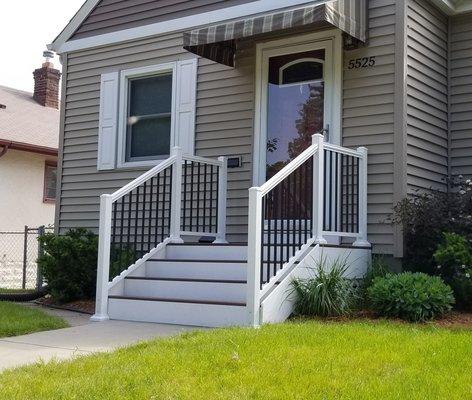 Replaced concrete stoop with composite