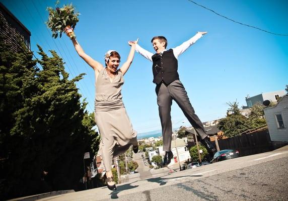 After the wedding, walking around Potrero Hill. A wonderful day to celebrate.