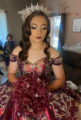 Quinceañera makeup and hair