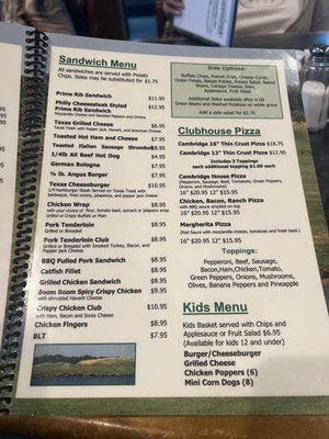 Menu as of 7-26-22