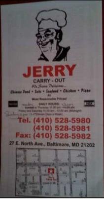 Jerry Carry-Out Menu