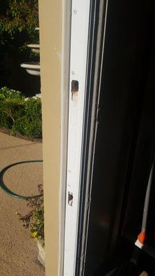 door frame repaired reinforcement plate installed