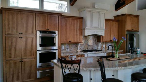 Kitchen cabinet installation.