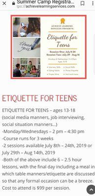 Teen Etiquette