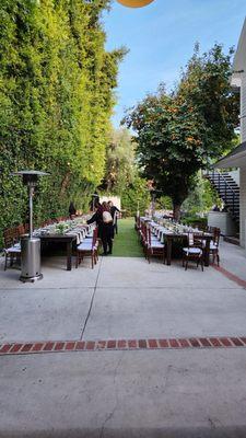 Outdoor Area setup for dinner for 180 people