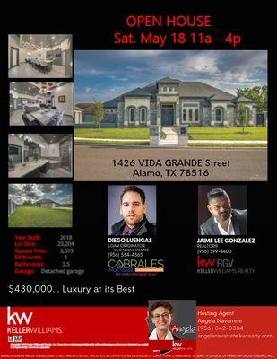 OPEN TO THE PUBLIC! Saturday May 18, 11a to 4p. 1426 Vida Grande, Alamo