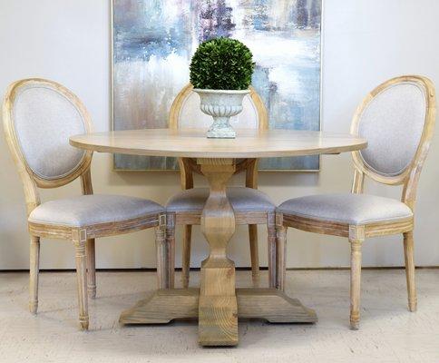 Locally built dining table is available in custom sizes and finishes.