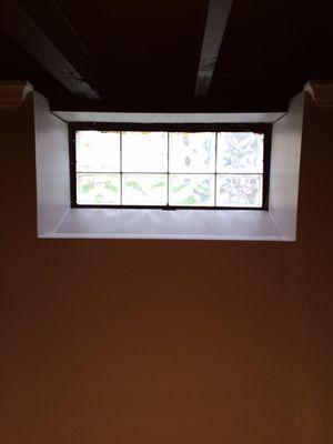 Basement window -crown molding stop