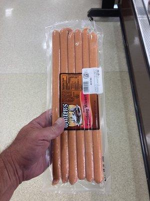 Foot long hot dogs.