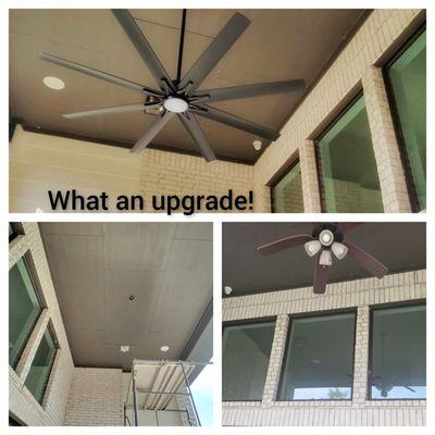 Replaced ceiling fan