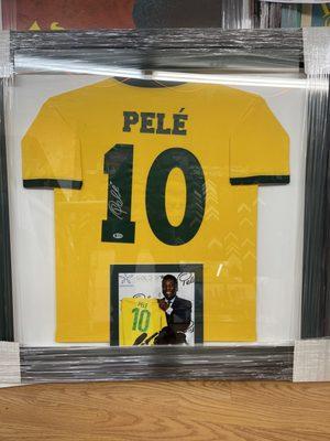 Pele signed soccer jersey