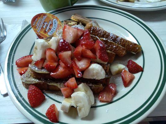 Fresh strawberry and banana French toast