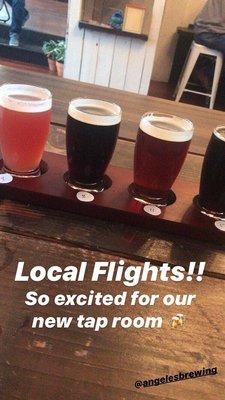 A flight of beers