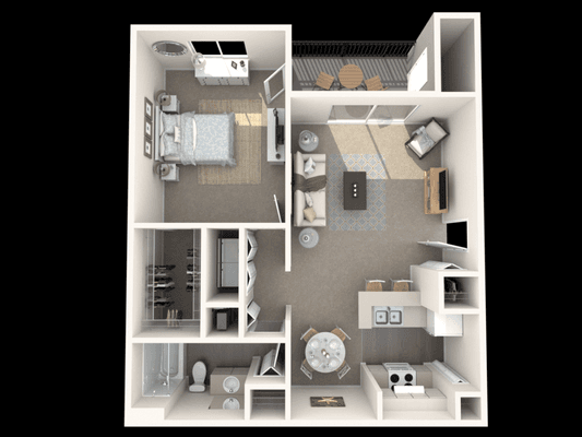 1x1 - 1 Bed/1 Bath - 848 sq. ft.