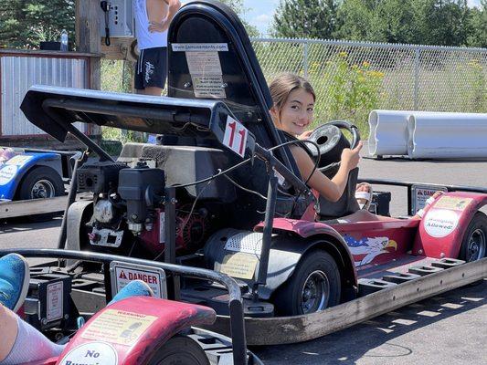 Go karting on the track