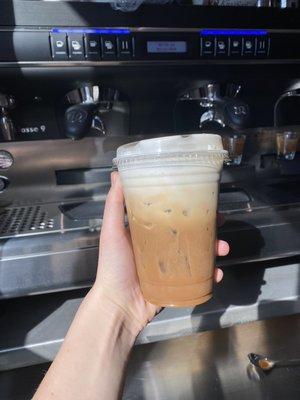 Iced triple shot espresso with sweet cream cold foam