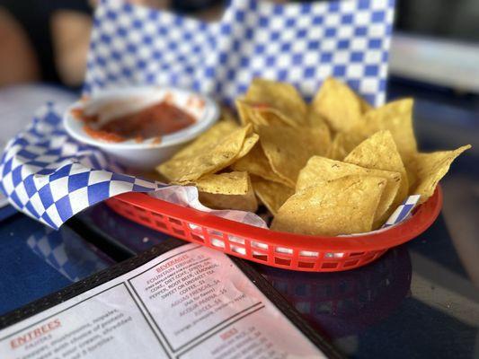 Complimentary chips and salsa